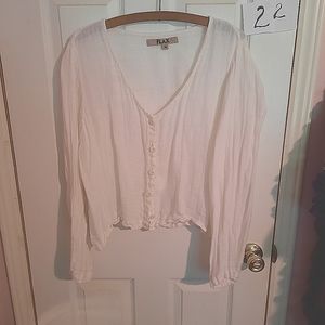 FLAX white half shirt